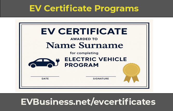 EV Training and Certificate Programs