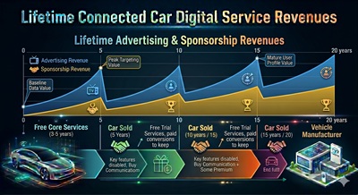 Connected Vehicle Lifetime Advertising and Sponsorship Revenues