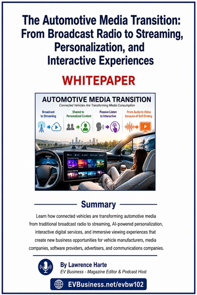 Automotive Media Transition From Broadcast Radio to Streaming, AI, and Interactive Connected Vehicle Experiences by Lawrence Harte EV Business